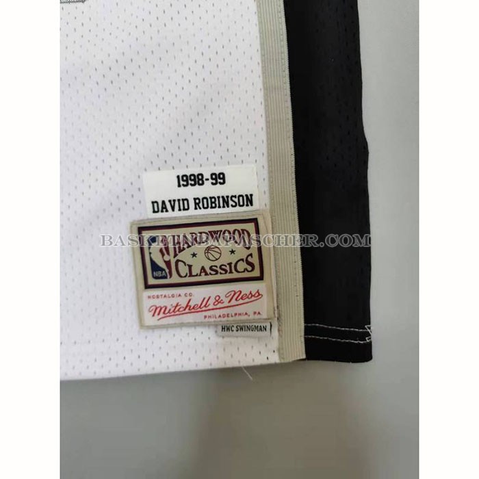 Maillot San Antonio Spurs David Robinson NO 50 Mitchell & Ness 1998-99 Blanc